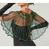 BAOKELAN Women 1920s Shawl Sequin Beaded Evening Cape Retro Wraps