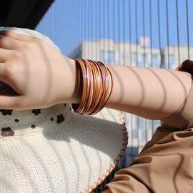 P Ammy Fashion® Multi-layered Shiny Rainbow PU Leather Wrap Bracelets Wide Boho Cuff Colorful Leopard Bracelets with Magnetic Clasp