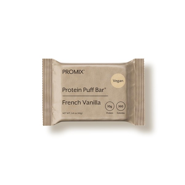 Promix Nutrition Vegan Protein Puff Bars | High Protein, Low Calorie Marshmallow Crispy Treat | Kosher, Soy Free - French Vanilla