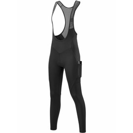 qualidyne Women's Cycling Bib Tights with Pockets - 4D Padded Quick-Dry Bike Pants- Mesh Straps, Ankle Zippers, Reflective Black