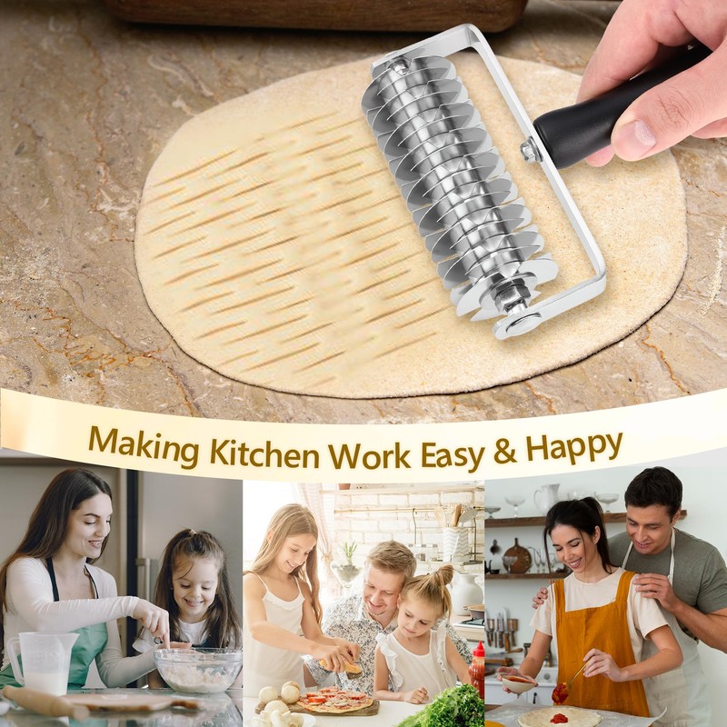 Pastry Lattice Roller Cutter - Stainless Steel Professional Dough Lattice
