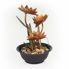 Alpine Corporation 13" H Indoor Multi-Tier Metal Lotus Flower Tabletop