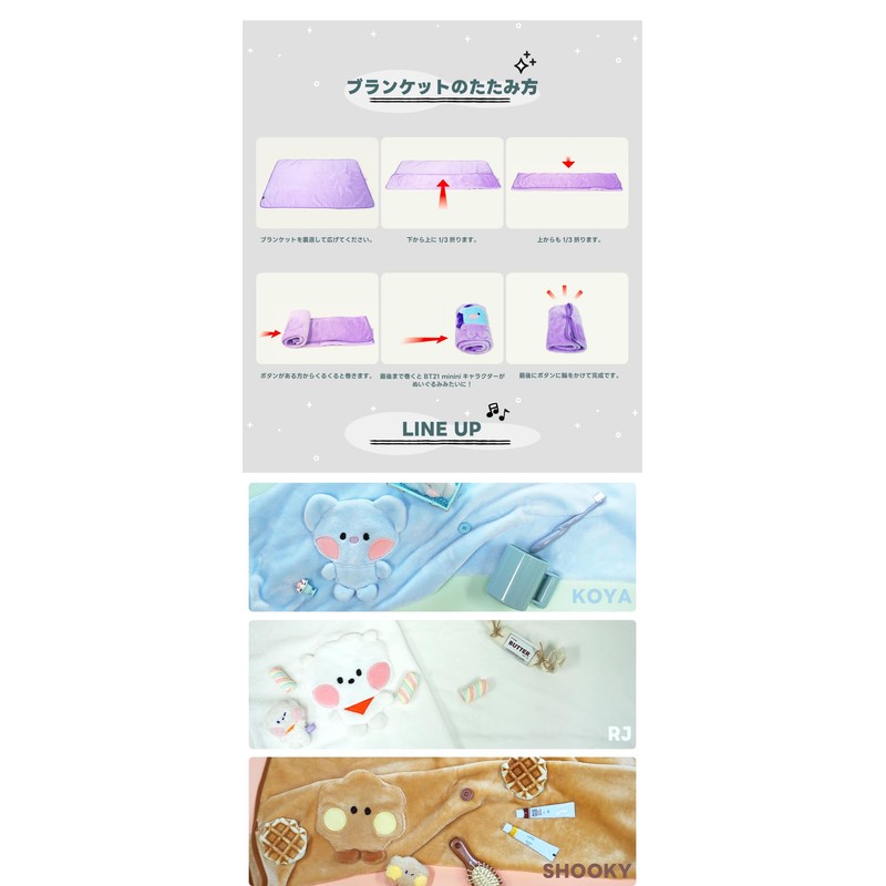 Solomon Shoji BT21 Minini Blanket BRK-BT21-M BLANKET Interior Throw Blanket,