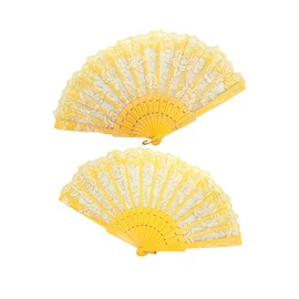 Eballerina Practice Lace Glitter Fan Sense Strainer (Yellow)
