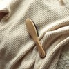 Pig Hair Clothes Brush with Tassel, Natural Wood, Anti-Static, Beige