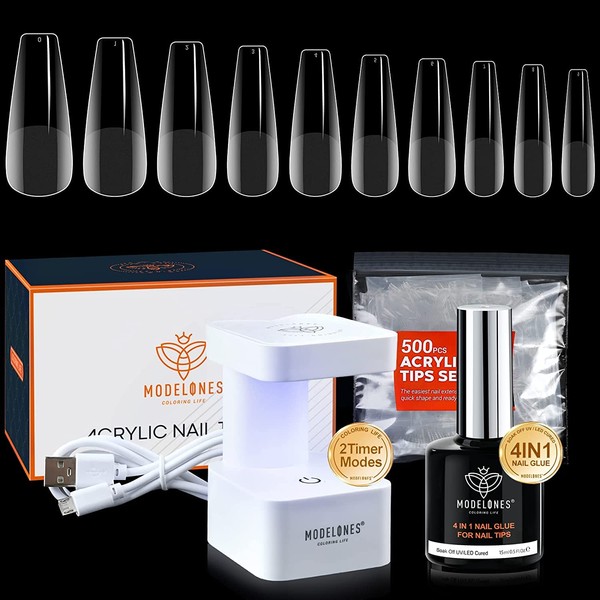 MODELONES Nail Tips and Glue Gel Kit, Gel x Nail