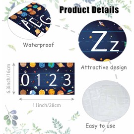 MUNILAIL 12 Pcs Alphabet Bulletin Board Set Space Themed Alphabet Poster for Preschool Kindergarten Bedroom Playroom Classroom Wall Decoration