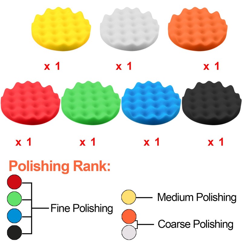SIQUK 26 Pieces Car Polisher Buffing Pads 7 Inch Car