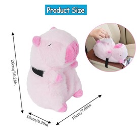 Yharnamite Plush Car Tissue Holder, Capybara Plush Car Tissue Paper Holder, Portable Cartoon Plush Paper Tissue Box Holder for Car, SUV, Truck (Pink)