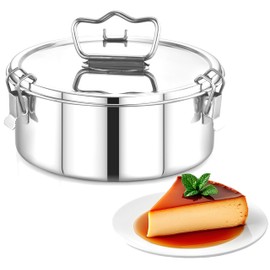 EasyShopForEveryone Stainless Steel Flanera, 7.5 x 7.5 x 3.5 Inches Flan Pan, Capacity 63 fl. oz, Compatible with Instant Pot 6qt, Molde Para Flan