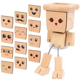 Zhaoyao Shaking Wooden Man for Car Dashboard with 12 Magnetic Faces