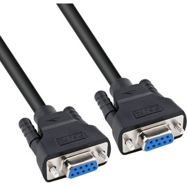 DTech 5 Feet RS232 Serial Cable Female to Female 9 Pin Straight Through (Black, 1.5 Metres)