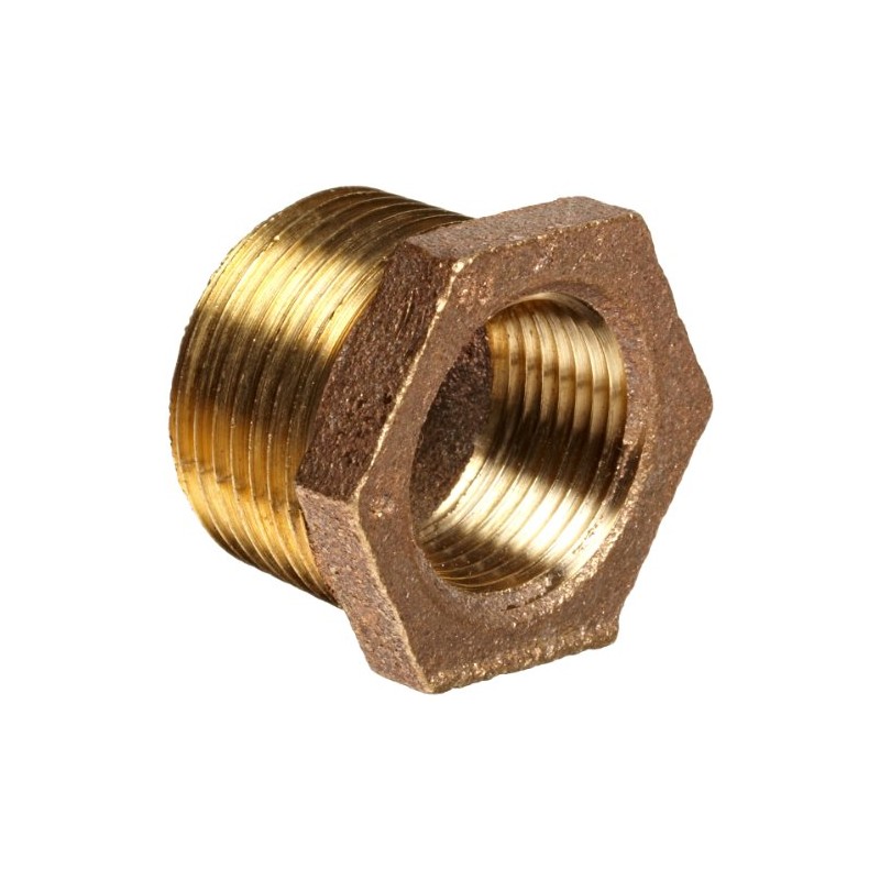 Anderson Metals - 38110-1208 Brass Threaded Pipe Fitting, Hex Bushing,