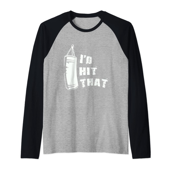 I'd Hit That Cool Boxer Punching Bag Boxing Raglan Baseball