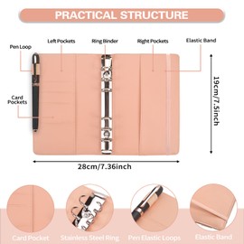 Mlife Budget Binder, A6 Binder with Zipper Envelopes Money Organizer for Cash Bills Coupon Card, Budget Planner for Saving Money,Cash Envelopes for Budgeting,Money Saving Binder (Pink)