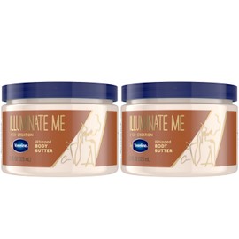 Vaseline Vaseline Illuminate Me Whipped Body Butter 2-Pack C Lightweight Moisturizer for Luminous, Glowing Skin, 11 Oz Ea