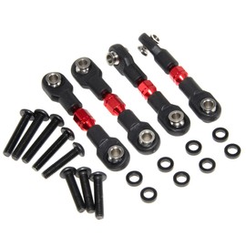 Pull Rod Linkage Compatible with 1/10 Traxxas 4-Tec Upgrade Drift Ford Mustang Replace Rc Car Aluminum Alloy Part Replace(Red)