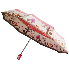 Auto Open & Close Folding Umbrella Cute Durable 8 Ribs/55 cm Lightweight Type Carpe Diem Forest Animal