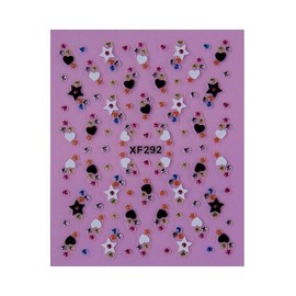 Generic Cupid's Love Arrow Sweet Heart Stars Colorful Rhinestone 3D Nail Stickers Xf292 Nail Wraps Stickers Manicure Supplies for Women Nails Full Long Lasting Easy Apply and Remove