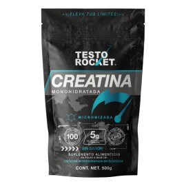Creatina monohidratada micronizada 500g sin sabor Testo Rocket pre workout creatine 100 servicios pre entreno y alta pureza - Creatina Hombre         