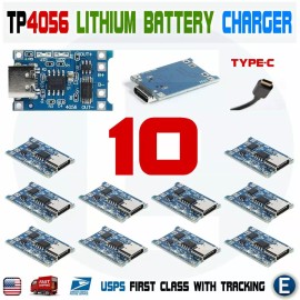 Unbranded 10pcs TP4056 Type-C USB 5V 1A 18650 Lithium Battery Charging & Protection DW01A
