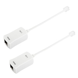 Uvital DSL Filter for Landline Phone, 2 Pack DSL Modem Phone Filter, RJ11 in-line ADSL Filter for Interference Elimination and Static Noise Blocker (White)