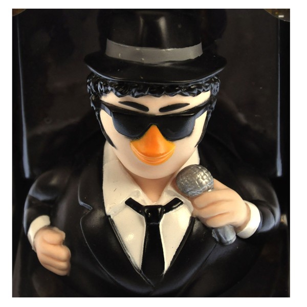 CelebriDucks Blues Brother Jake - Premium Bath Toy Collectible - Rock Music Themed - Perfect Present for Collectors, Celebrity Fans, Music, and Movie Enthusiasts