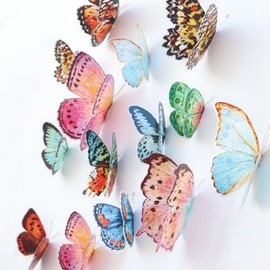 KARLOR 3d Butterflies decoration, 36 Pcs butterfly wall decoration wall sticker butterflies decoration wall bedroom decoration wedding butterflies Valentine Gift party flower decoration
