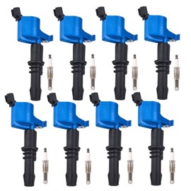 ENA 8 Blue Ignition Coil Pack and Platinum Spark Plug Compatible with Lincoln Ford Expedition F150 F250 F350 F450 F550 Super Duty Mark Navigator 5.4L 6.8L 2004-2008 Replacement for FD508 SP515 DG511