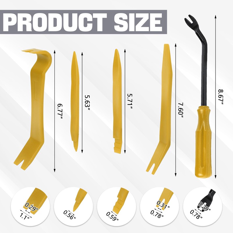 wuyaoyao 5PCS Auto Trim Removal Tool kit, No Scratch Plastic
