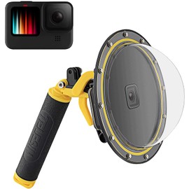 TELESIN Dome Port for GoPro Hero 11 10 9 Black, Waterproof Housing Diving Lens Cover Transparent Case with Pistol Trigger, Floating Hand Grip for GoPro Hero 11 10 9 Action Camera Accessories