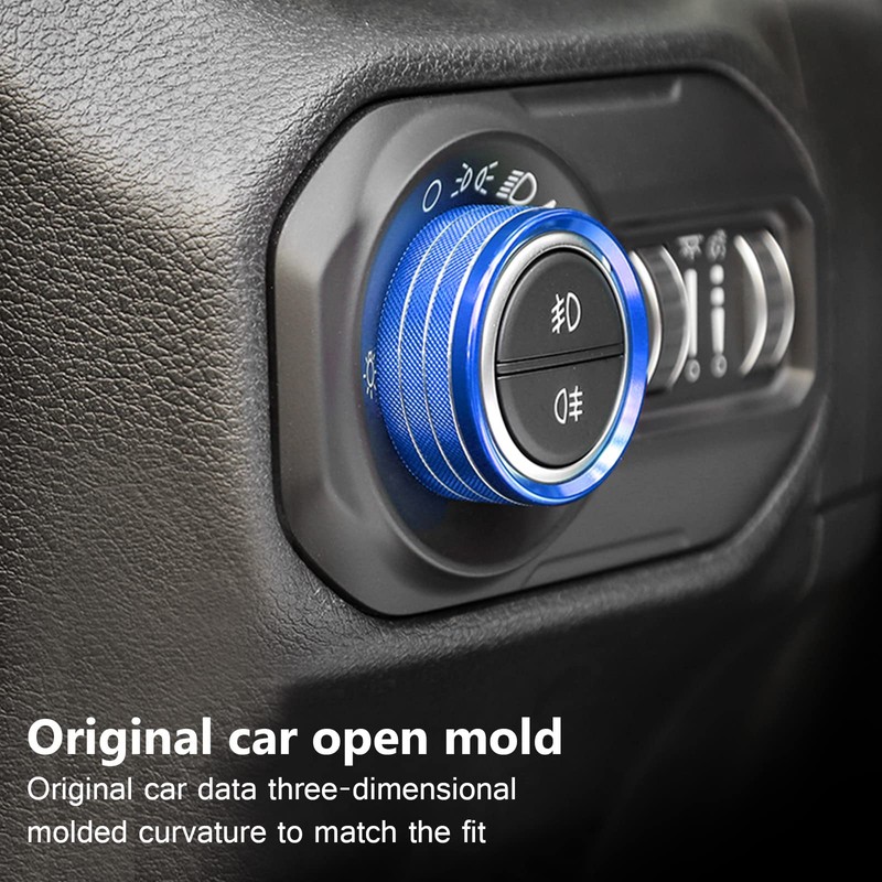 CHQLPBF Knobs Ring Covers Compatible with 2018-2021 Jeep Wrangler JL