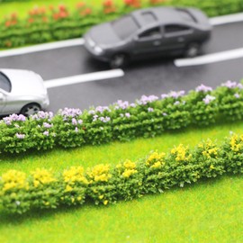 Woohome - Juego de 6 piezas de zacate estática modelo de racimo de flores, para bricolaje en miniatura, tren paisaje, terreno, ferrocarril, decoración de paisajes