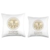 Titanic Grand Staircase Drawing Cruise Ship Ocean Queen Throw Pillow