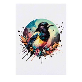 Azeeda 'Bunte Elster' Temporäres Tattoo - Hautfreundlicher & Ungiftiger Abziehbild · Wasserfest (TO00073861)