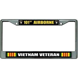Vietnam Veteran 101st Airborne Chrome License Plate Frame