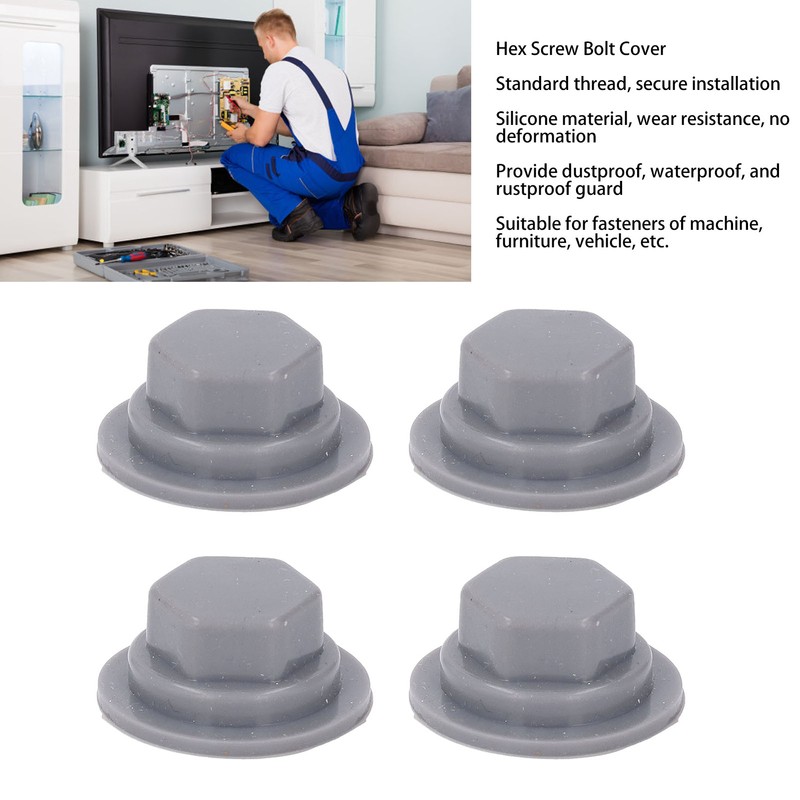 50PCS Hex Screw Bolt Covers Waterproof Dustproof Hexagonal Screw Protective