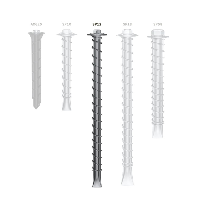 BoltHold SP12-38 Zinc Plated Steel Asphalt Anchors (12” x 5/8”)