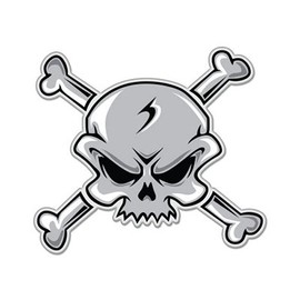 AK Wall Art Cross Bones Skull Danger Scary Warning Vinyl Sticker - Car Phone Helmet - Select Size
