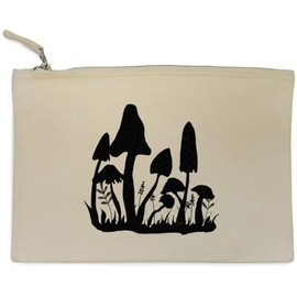 'Toadstools' Canvas Clutch Bag/Accessory Case (CL00037997)