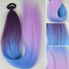 Extensiones de Cabello para Trenzas 60 cm,MoradoClaroAzul lago (1PCS)