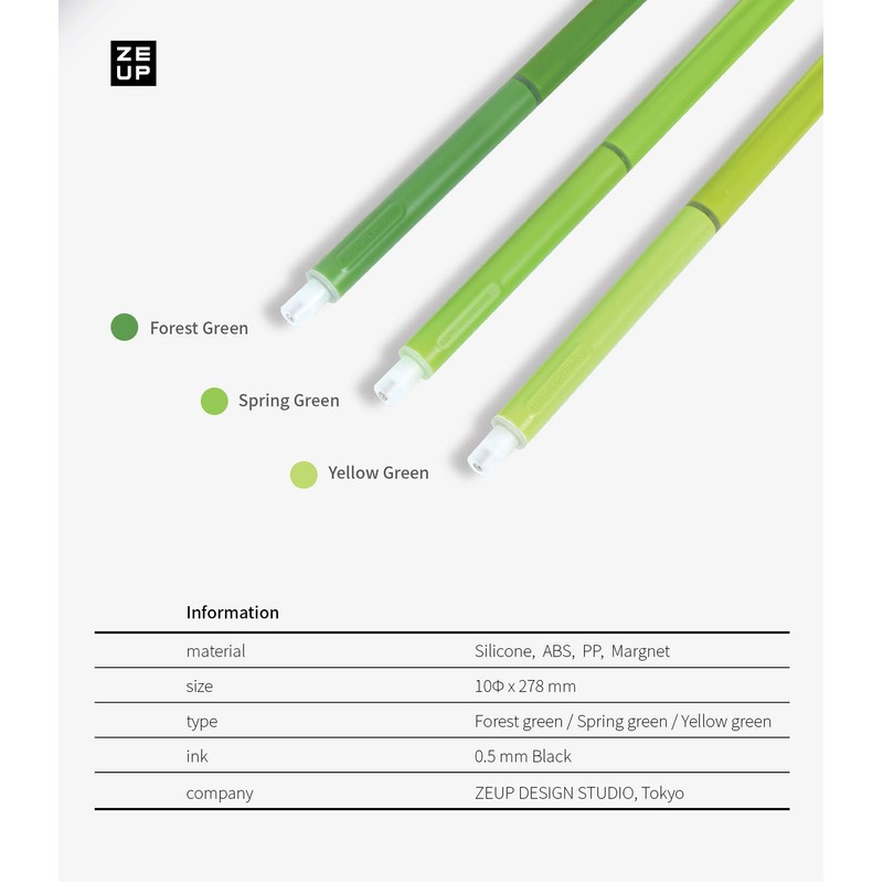 ZEUP 920942 Leaf POOLEAF 3 Piece Rollerball Pen