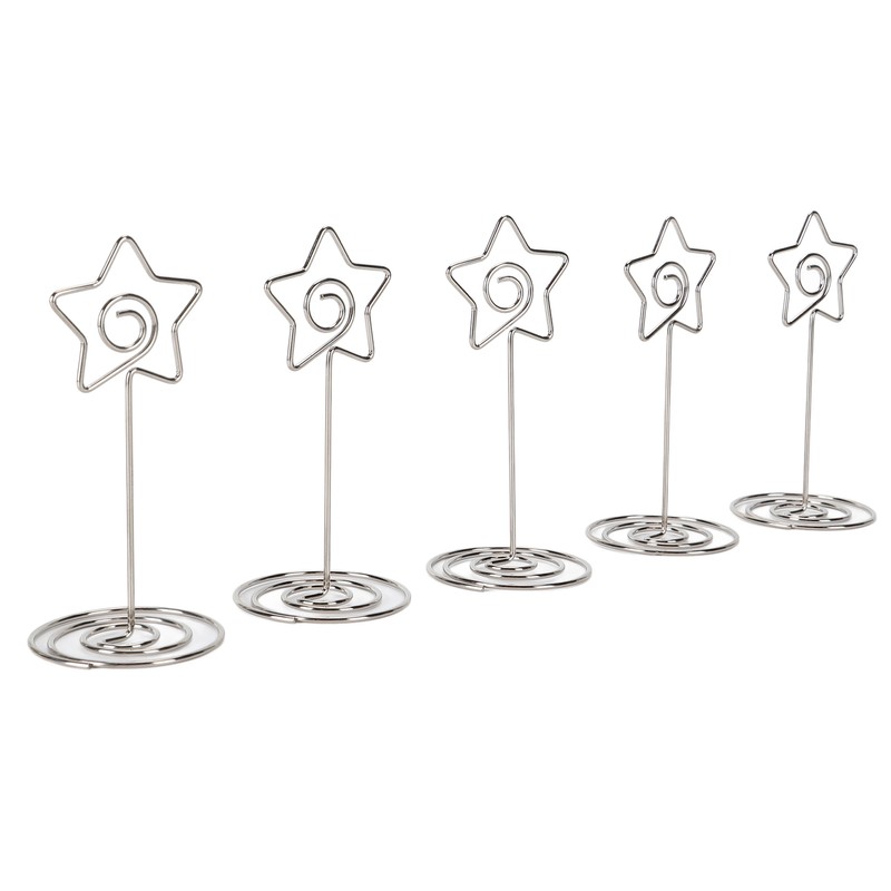 20PCS Desk Memo Clips Table Number Holder Star Shape Metal