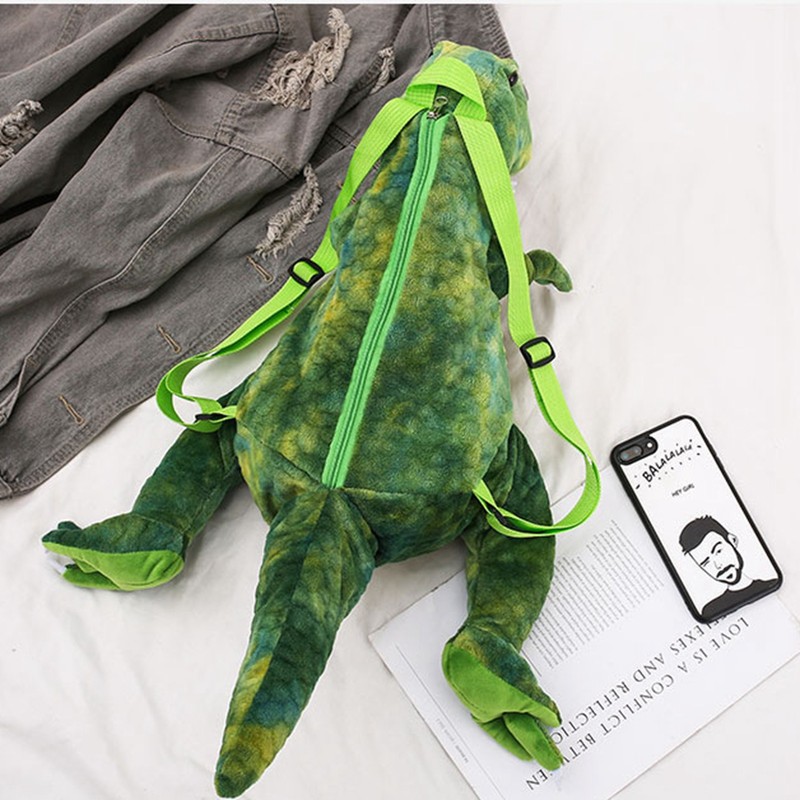 Kids Dinosaur Backpack Cartoon 3D Dinosaur Shape Soft Plush Kids