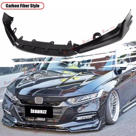 HHENGYISOUL For Honda Accord 2018-2020 Carbon Gloss Black Look Front Bumper Lip Splitter Kit