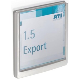 Durable Click Information Sign 149 x 148.5 mm White | Door and Wall Sign | Includes Fittings | Ideal for Offices, Hotels, Public Buildings, etc.