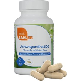 Zahler Ashwagandha Capsules, KSM-66 Aswhagandha 600mg Supplement, Relaxation...