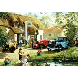 Gibsons Feeding the Ducks 500 Piece Jigsaw Puzzle Beautiful Colourful Countryside Nostalgic Traditional Sustainable Jigsaw Puzzle for Adults Teens Premium 100% Recycled Board Great Gift Gibsons Games
