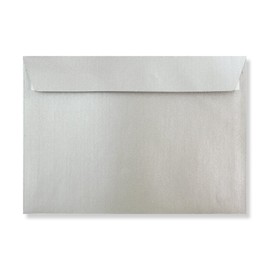 25 Silver C5 (to fit A5) Pearl Envelopes - 162mm x 229mm - Straight Wallet Flap Peel/Seal Silver Coloured Envelopes - 120gsm Pearlescent Paper - to Fit A5 Inserts / A4 Folded