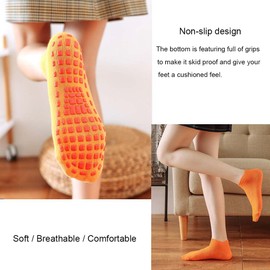 Alingdaundwr 6 pares de calcetines antideslizantes para niños, calcetines de piso con agarres para mujeres y hombres, calcetines de cama elástica, yoga, deportes de interior, Azul marino, Medium